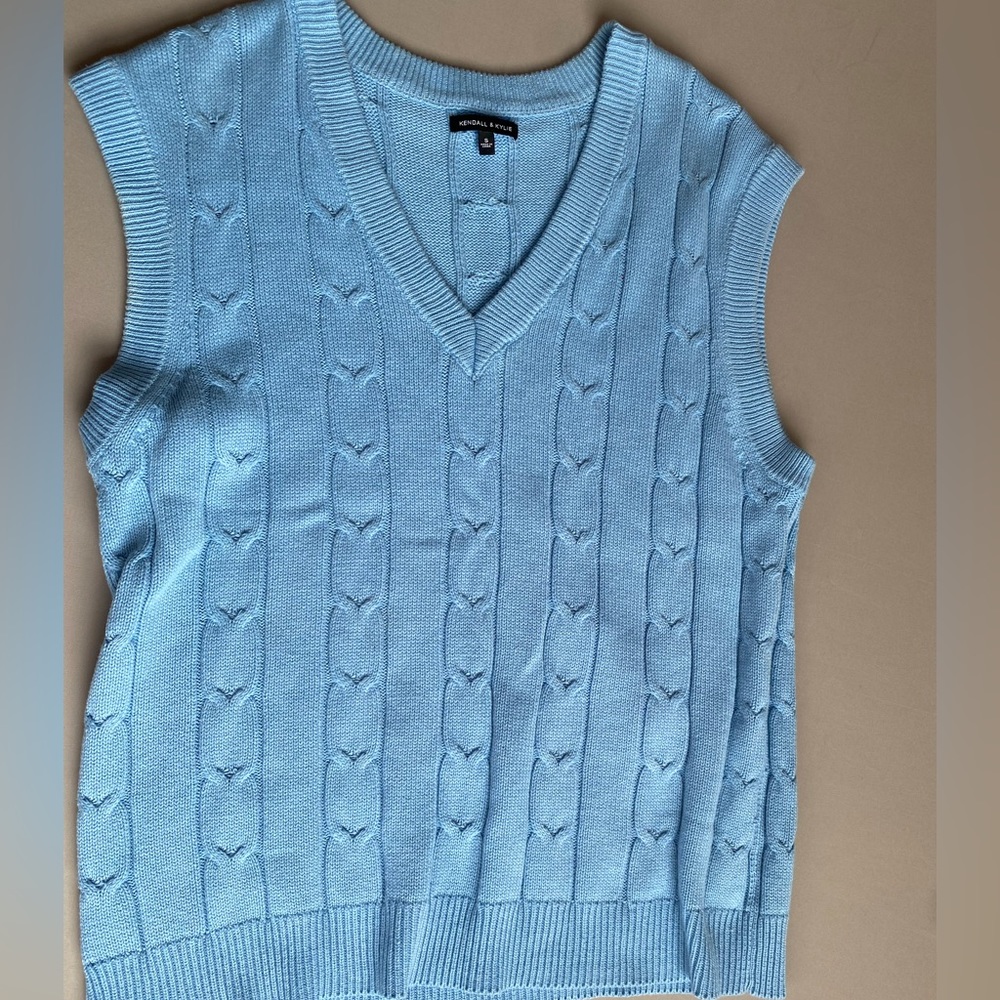 Bright blue Kendall and Kylie sweater vest!